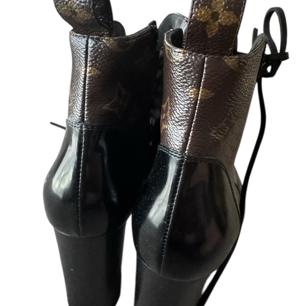 Louis Vuitton Patent Calfskin Monogram Star Trail Ankle Boots Size 39 Black - Picture 3 of 7